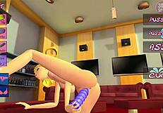Naughty Blonde Gets Double Penetration And Deepthroat With Many Dildos In 3D Animation