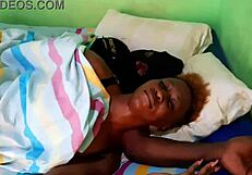 beautiful young woman rides huge black cock in living room