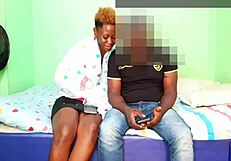 beautiful young woman rides huge black cock in living room