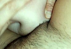 Fucking my pussy with her tits! Lesbian illusion girls.