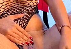 In this lesbian scene, she sits deliciously while I masturbate and cum in her mouth