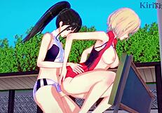 man, chisato nishikigi and takina inoue go wild in futanari hentai action!