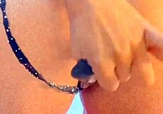 In this lesbian scene, she sits deliciously while I masturbate and cum in her mouth