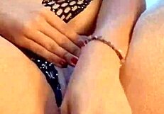 In this lesbian scene, she sits deliciously while I masturbate and cum in her mouth