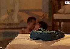 Intense bareback orgy with twinks in passionate love scene