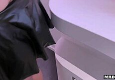 Curvy French Goth Slut Bends Over in Lingerie for Big Black Cock