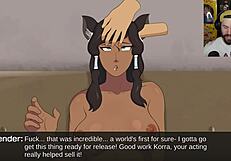i turned korra into a furry and she sucked my big cock until cum in mouth.