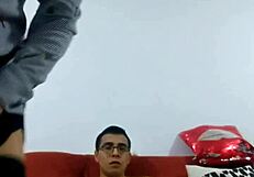 She rides my dick in doggystyle, bent over in lingerie