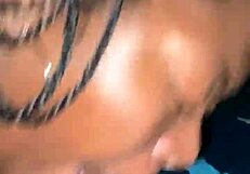 ebony bbw giving sloppy deepthroat to big black cock, watch her suck it all