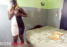 Hot black model poses during casting.