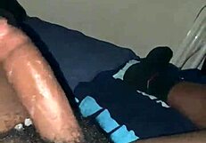 ebony bbw giving sloppy deepthroat to big black cock, watch her suck it all