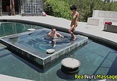 Wow! Fetish Masseuse Rides Hard with Big Tits Bouncing Wildly in Nuru Session