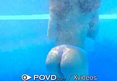 POVD Outdoor Poolside Action with Tight Pussy Getting Pounded