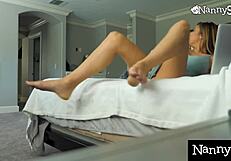 so, our naughty nanny got caught watching porn and rode cock to keep her gig.