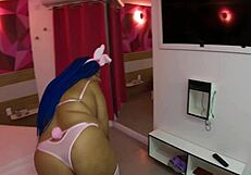 Tattooed young bunny gets licked and fucked in both holes