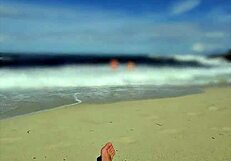 Missspisss shows big cock on Mallorca beach in public