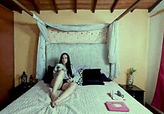 Two beautiful lesbians explore bdsm games with doggystyle and dildos.