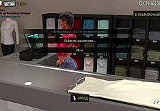 दुकान में, फैशन गेम में जंगली सीन में छाती छूने का मज़ा