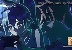 2D Animation Shows Wild Cowgirl Riding Action.