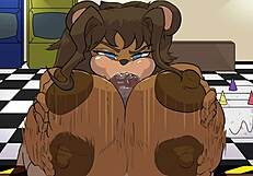 Soft pillowy tits engulf my cock in fnaf porn game boobjob compilation