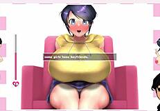 Wow, Shy Girl Sees Big Cock for First Time in Anime Hentai Compilation!