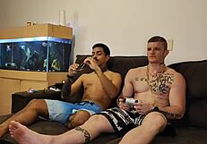 Playing video game with skatist23cm