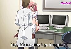 Young redhead babe visits doctor for blowjob and creampie in anime hentai. Her handjob skills stun in this teen cartoon fantasy.