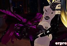 VRChat Daemon, Robot, and Dragon Engage in Hot 3-Way Sex