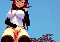 Eris and Roxy engage in threesome sex in fantasy anime