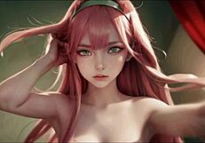 Zero Two says, 'I'm the AI-generated anime girl you need for your fantasies.'