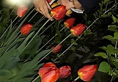 First I Showed My Neighbor Flowers Then Fucked Her Mouth Hard - Wet Pussy Play