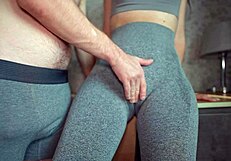 Can't Stop Touching Step Mother in Yoga Pants for Gym Sex and Creampie?