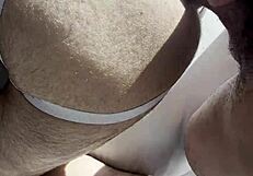 This little 18+ bear came to my house and begged for my cock in bareback sex.