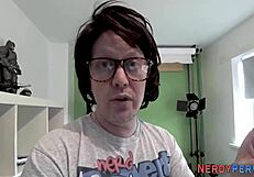 Tricked British Amateur Gives Intense Blowjob and Handjob to Nerd with Facial