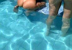 i'm at a poolparty with these two huge butts