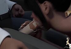 ब्लैक ट्यूटर ग्रिमेस बड़ी व्हाइट लंड को ऐस में लेती इंटेंस लेक्शन में