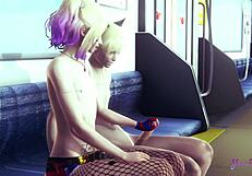 Harley Quinn femboy skills in yaoi anime 3some