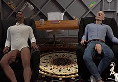 ब्लैक ट्यूटर ग्रिमेस बड़ी व्हाइट लंड को ऐस में लेती इंटेंस लेक्शन में