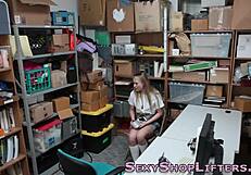 teen shoplifter gets caught in the shop and fucked with blowjob to facial
