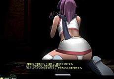 Playing this hentai rpg game with asian characters in leggings.