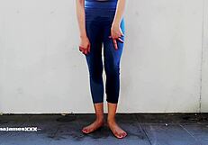 Asian Tina Locked Out on Balcony Desperate to Pee