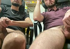 My friend cums explosively while watching porn!