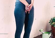 Asian Tina Locked Out on Balcony Desperate to Pee