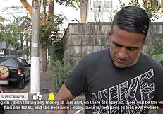 Young Latina Leticia does street program for 50 reais with Tony Tigrao