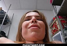 Bratty teen fucks security officer to clear charges