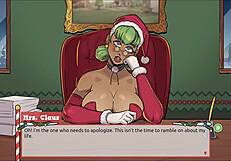 Claus Secret Surprise Xmas Hentai Game Ep 5 Femboy Covers Santa Elf Face with Cum