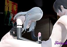 nier automata a2 gets intense multicum in hentai cosplay