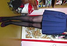 hey, enjoy this leg show custom video with skirt shoes stockings foot fetish