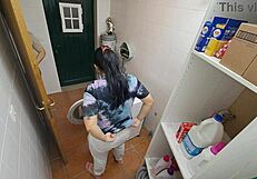 latina maid gets rough on the laundry machine