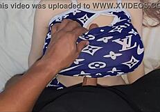 Latina stepsister in pajamas gets taken advantage of by amateur with big cock in taboo scene